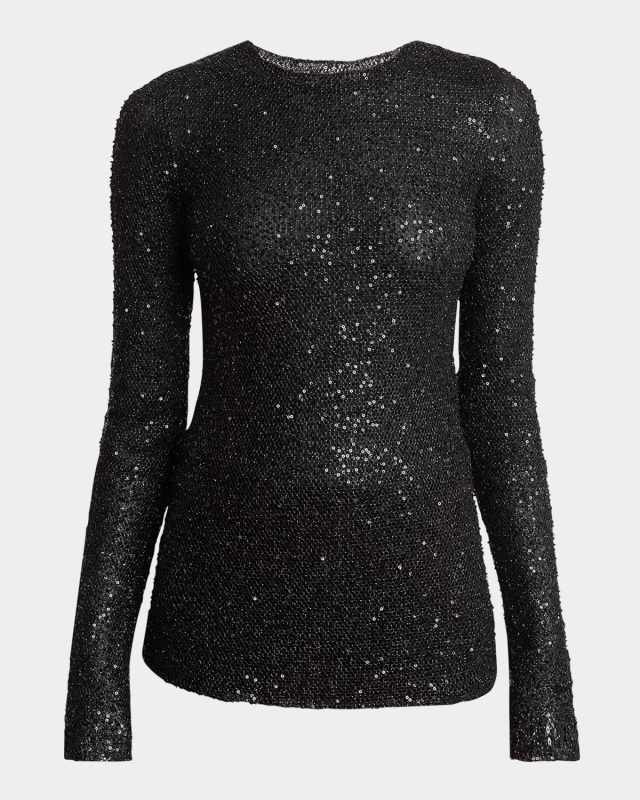 Sophie Long-Sleeve Sequin Top